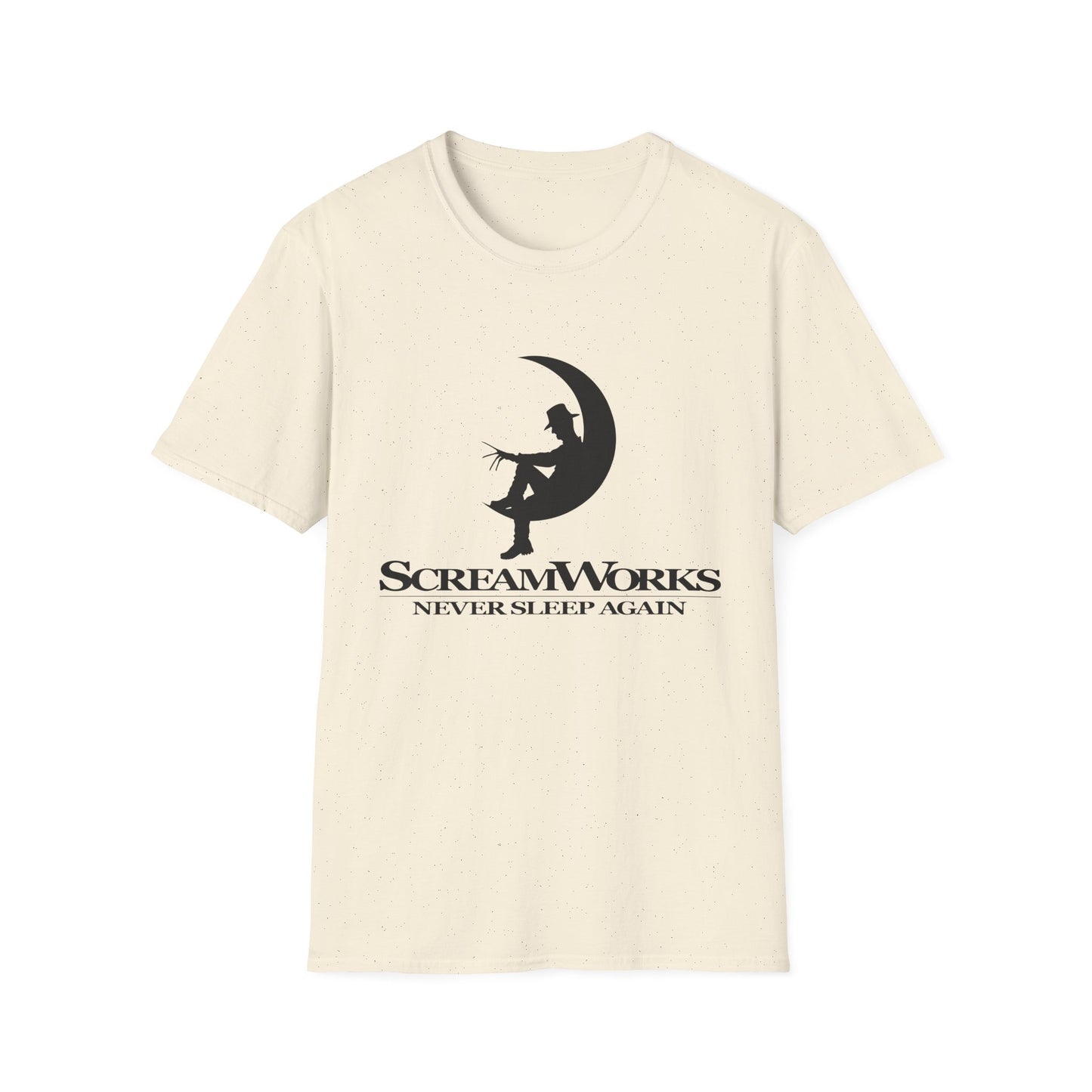 ScreamWorks Unisex Softstyle T-Shirt, Halloween Costume Shirt, Graphic Tee, Sleepover Wear, Spooky Gift Idea