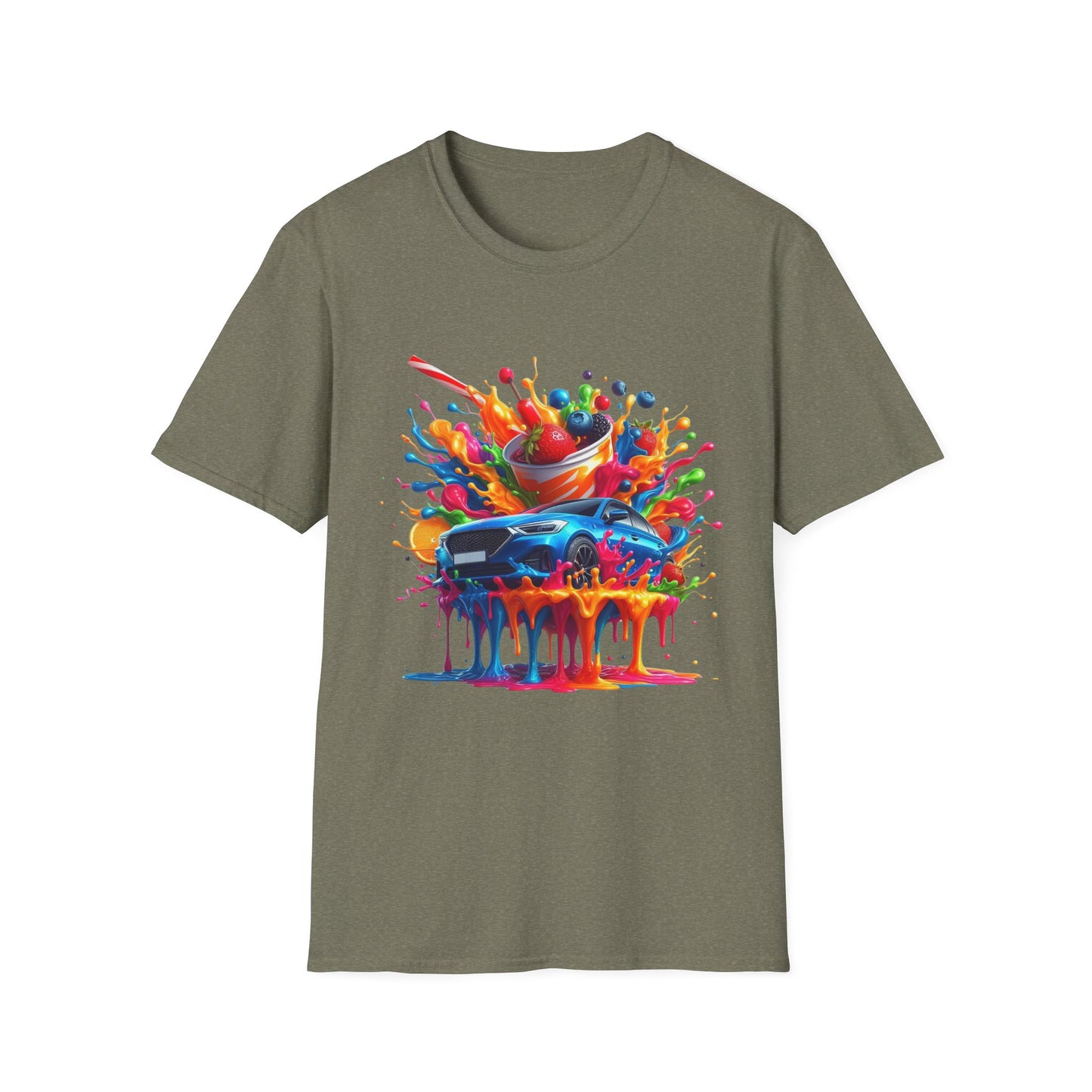 Colorful Drip Art Unisex Softstyle T-Shirt