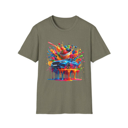 Colorful Drip Art Unisex Softstyle T-Shirt