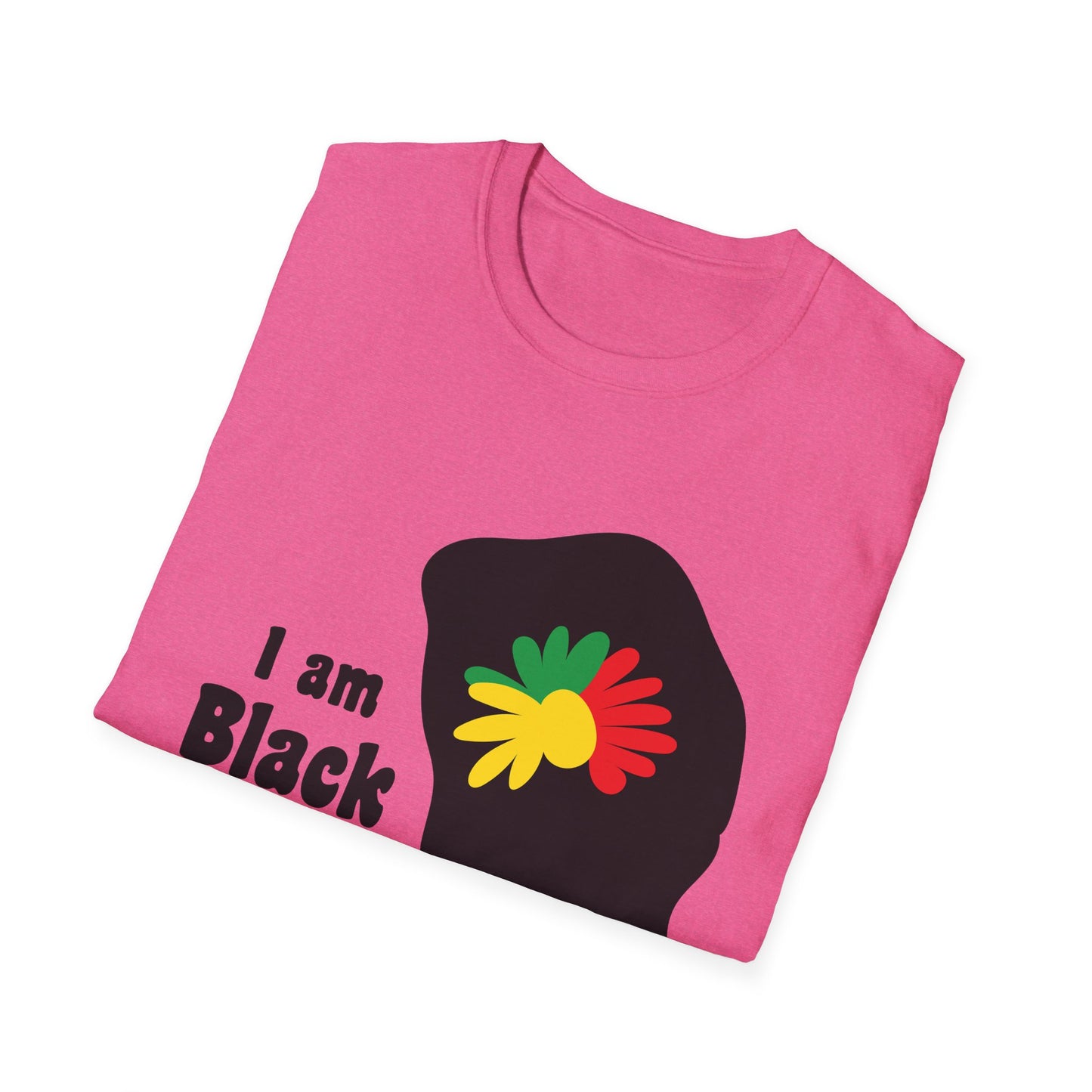 I Am Black History Unisex Softstyle T-Shirt | Black History Month Gift, Empowerment Shirt, Cultural Pride Tee, Education Awareness