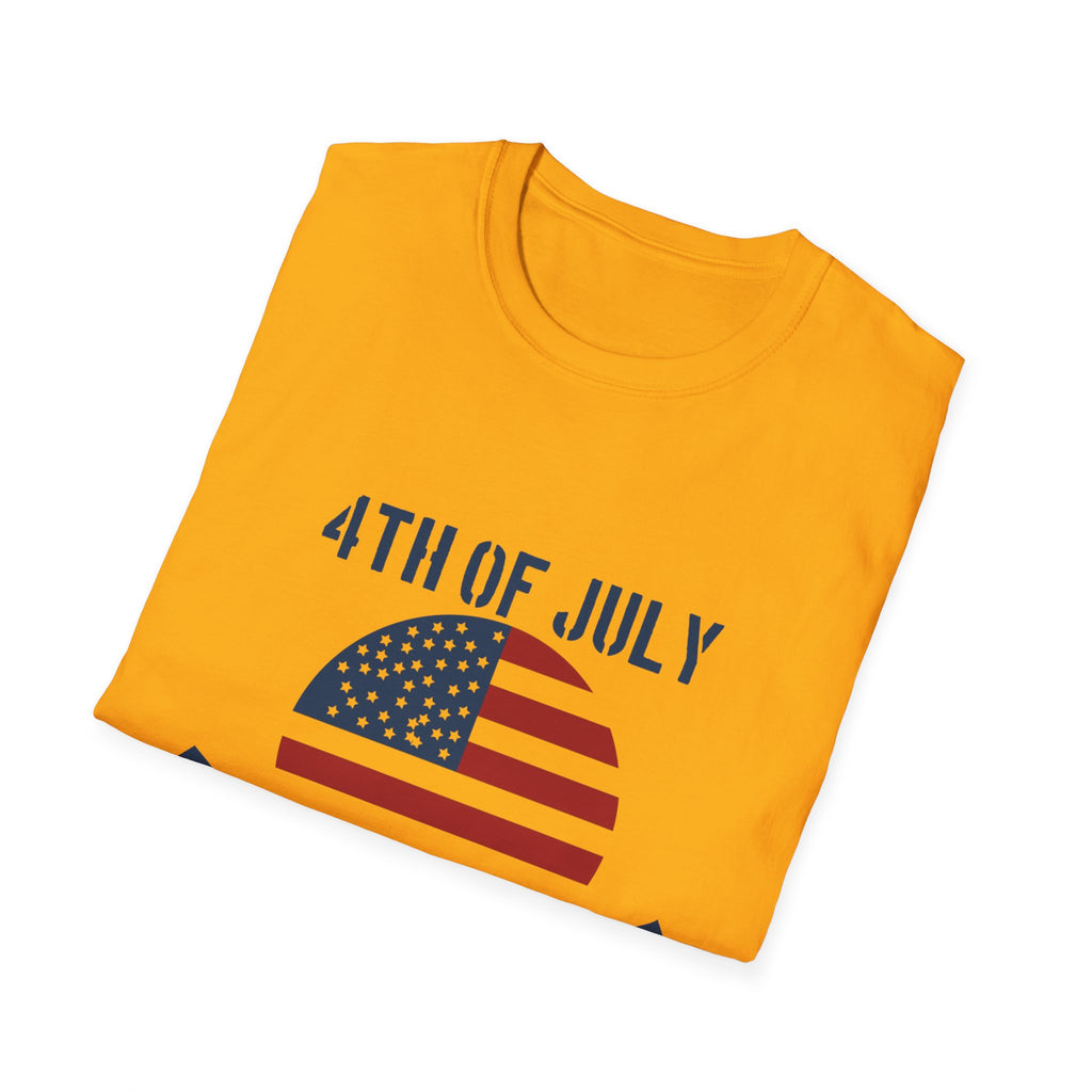 4th of July Unisex Softstyle T-Shirt, Independence Day Tee, Patriotic Shirt, July 4th Celebration Apparel, Summer BBQ Top