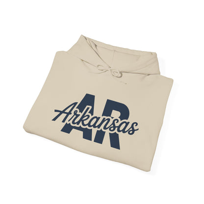 Arkansas AR Script Hoodie — Retro State Pride Pullover