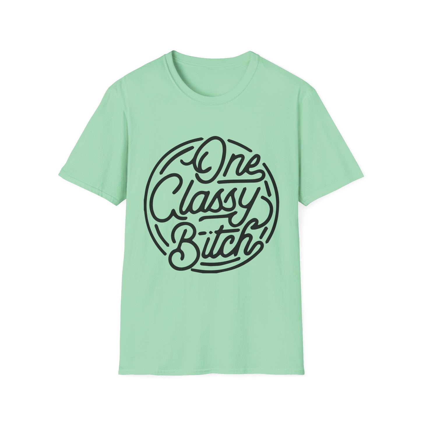 One Classy Bitch Unisex Softstyle T-Shirt - Chic and Playful Statement Tee