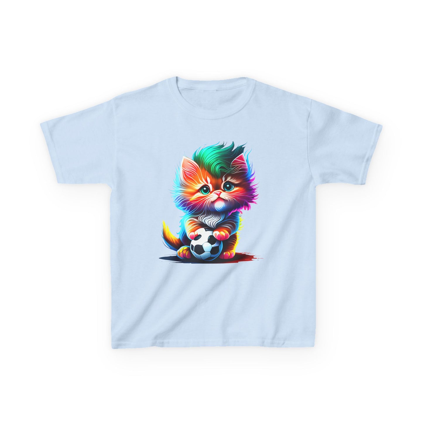 Colorful Cat Soccer Kids Heavy Cotton™ Tee