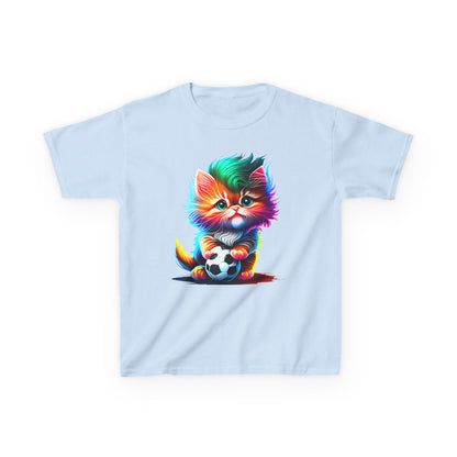Colorful Cat Soccer Kids Heavy Cotton™ Tee