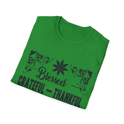 Grateful & Blessed T-Shirt, Spiritual Apparel, Thanksgiving Gift, Casual Wear, Unisex Gift Idea, Positive Affirmation Tee