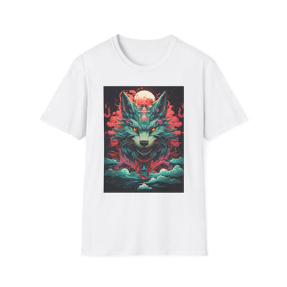 Mystical Wolf Unisex T-Shirt - Softstyle Tee, Graphic Tee, Animal Lover Gift, Unique Apparel, Nature-Inspired Clothing