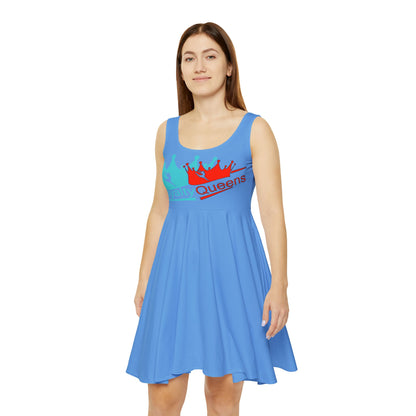 Royalty Queens Women's Skater Dress | Casual Party Dress, Summer Fashion, Crown Graphic Dress, Gift for Queens, Birthday Outfit