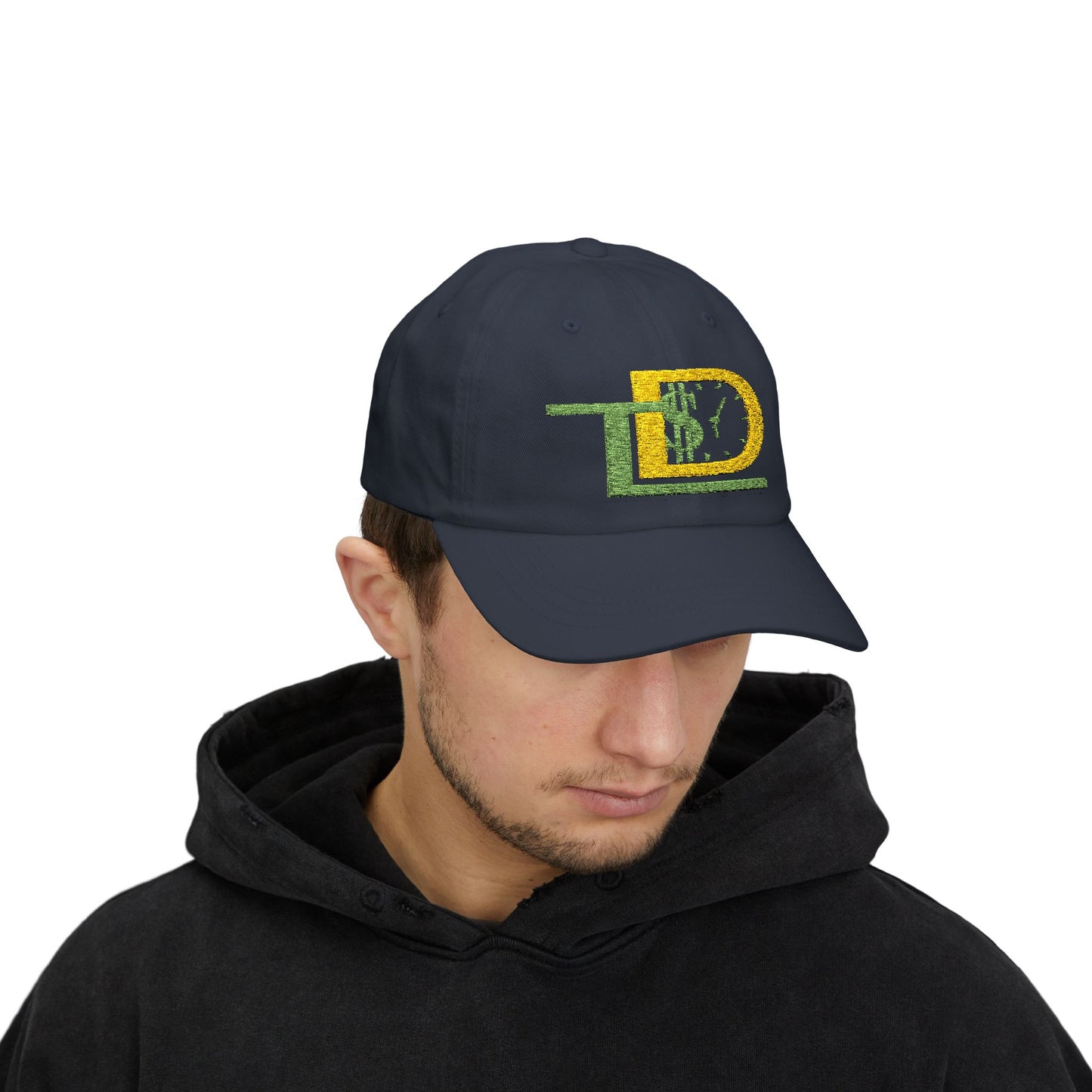 Classic Dad Cap with Green and Yellow Design, Casual Hat for Fathers, Gift for Dads, Summer Accessory, Adjustable Baseball Cap