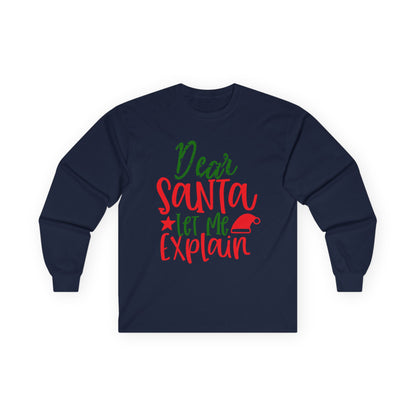 Unisex Holiday Long Sleeve Tee - Perfect for Christmas, Family Gatherings, Fun Gift, Cozy Winter Wear, Dear Santa Design