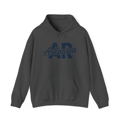 Arkansas AR Script Hoodie — Retro State Pride Pullover