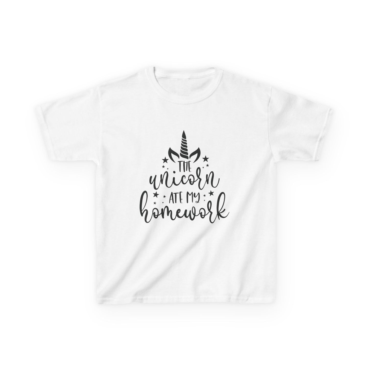 Kids Unicorn Homework Tee - Fun Cotton T-Shirt for Children