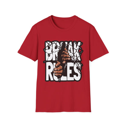 Break Rules Unisex Softstyle T-Shirt - Casual Streetwear Tee for Rebels