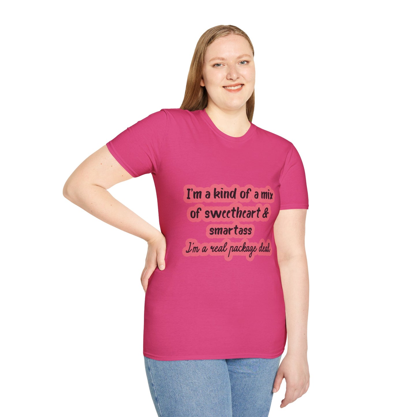 Funny Quote Unisex Softstyle T-Shirt - "I'm a mix of sweetheart & smartass"