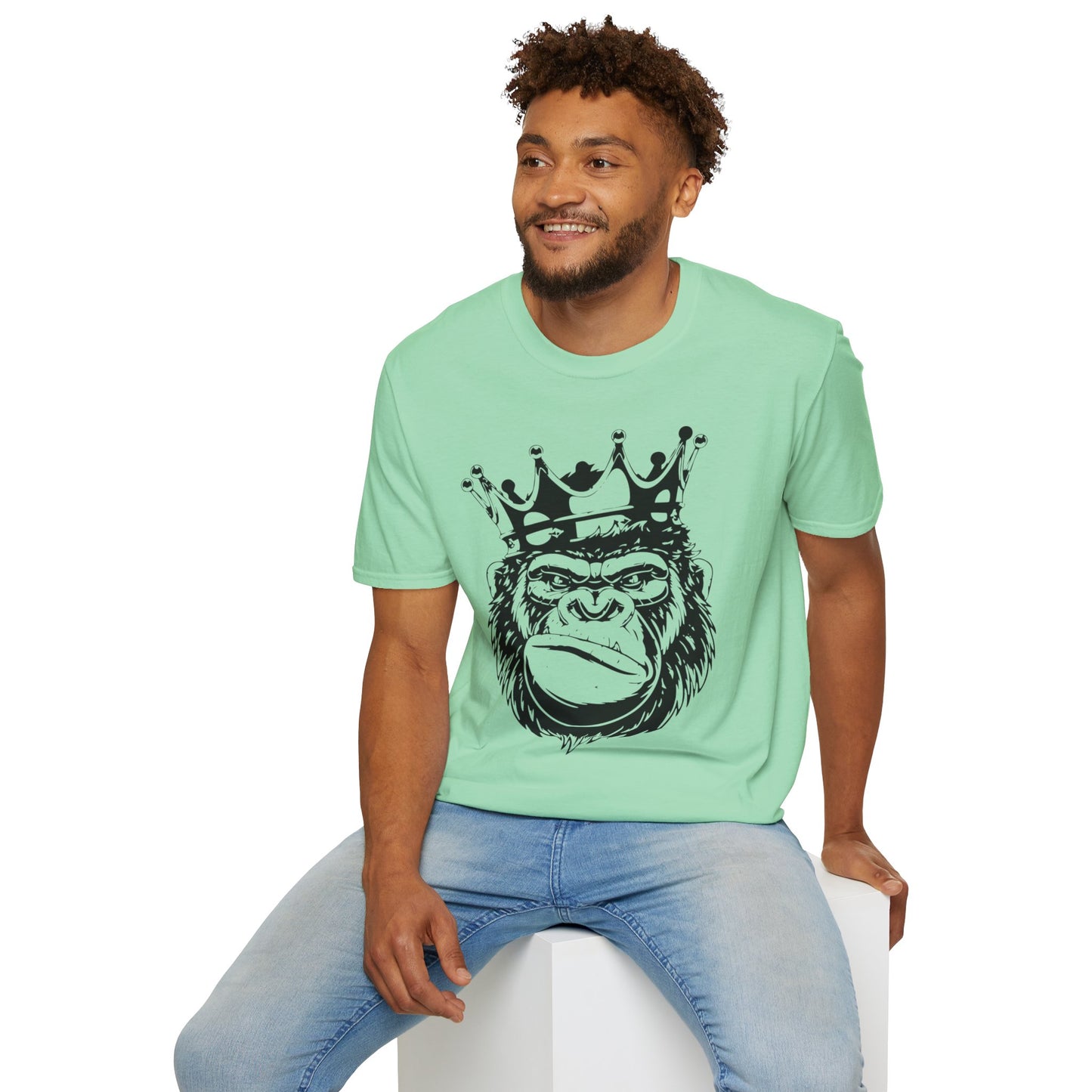 King Status Gorilla T-Shirt | Unisex Softstyle Tee for Casual Wear