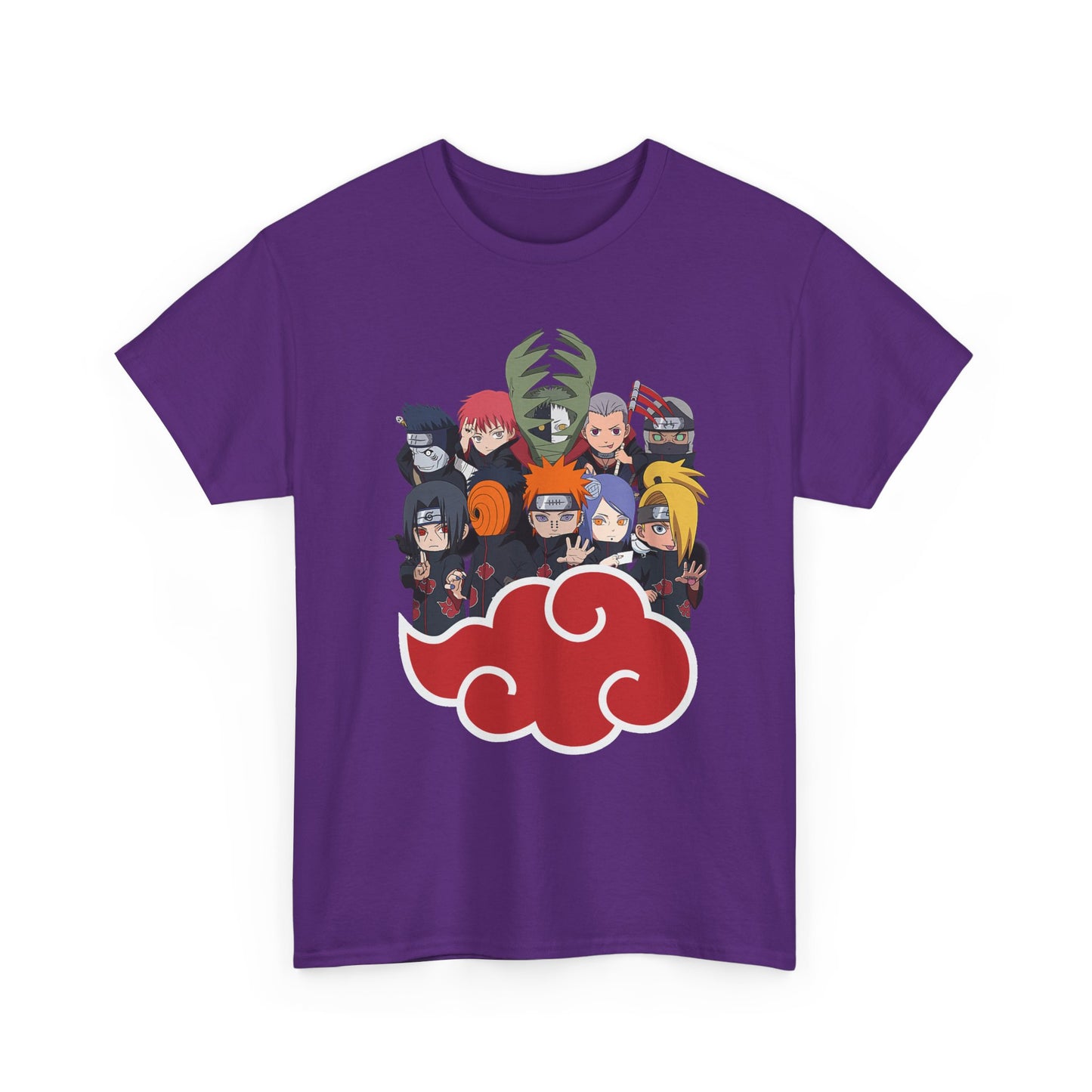 Anime-Inspired Unisex Heavy Cotton Tee - Naruto Characters Design