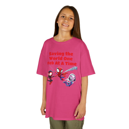 Kids Superhero Tee - Saving the World One Web At A Time