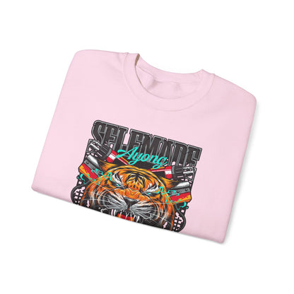Crewneck Sweatshirt — Bold Roaring Tiger Graphic with 'Ayoung' Ribbon