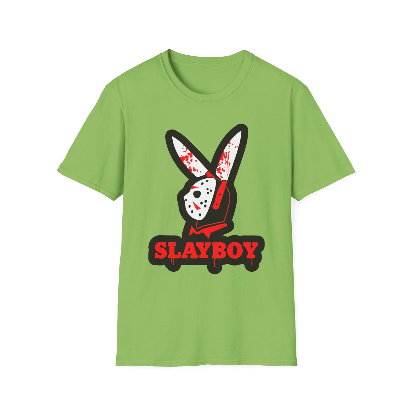 Slayboy Graphic Tee, Unisex Softstyle T-Shirt for Horror Fans, Cosplay Outfit, Halloween Costume, Casual Streetwear