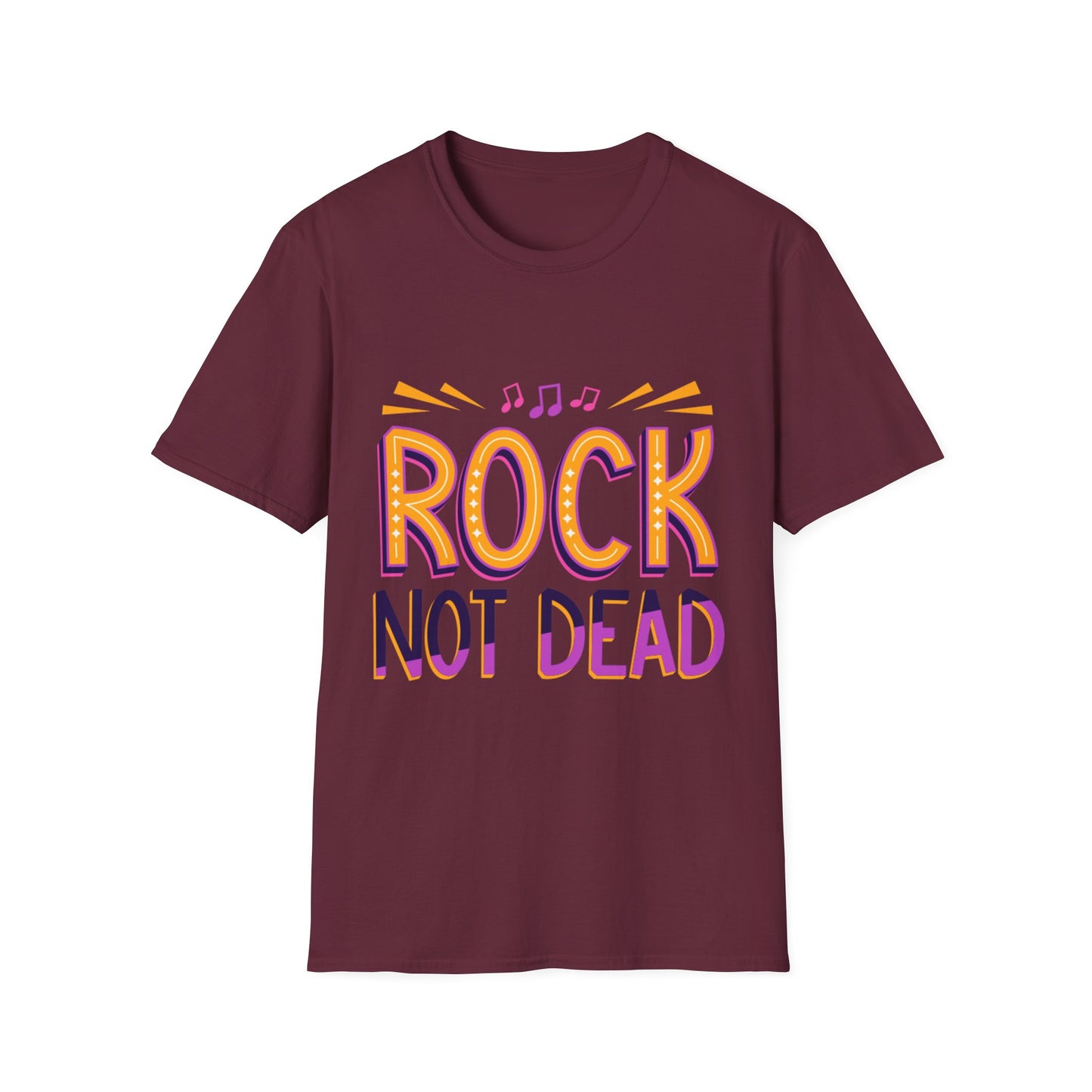 Rock Not Dead Unisex Softstyle T-Shirt | Music Lover Gift, Concert Apparel, Graphic Tee, Casual Wear, Festival Outfit