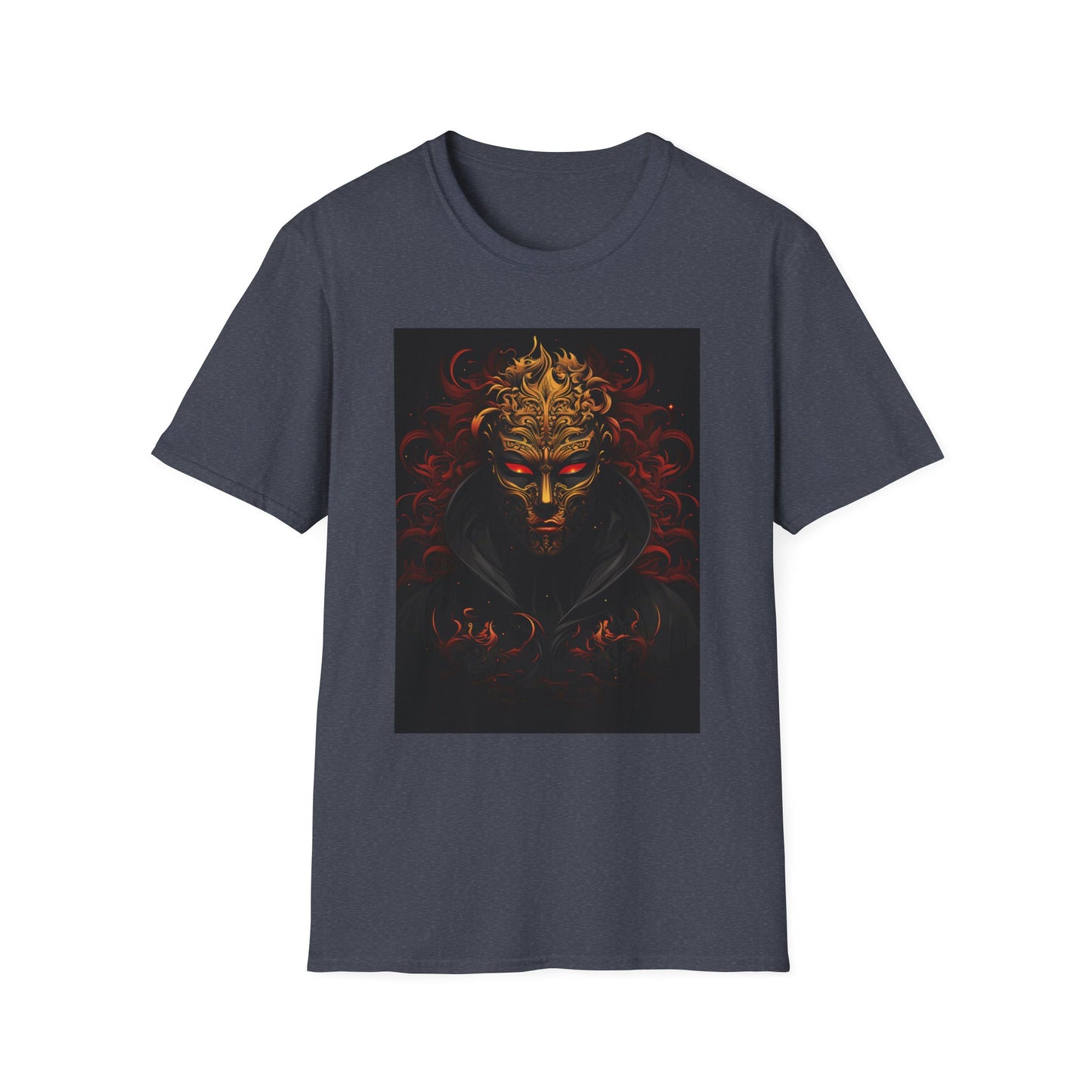 Bold Graphic Unisex Softstyle T-Shirt with Mask Design