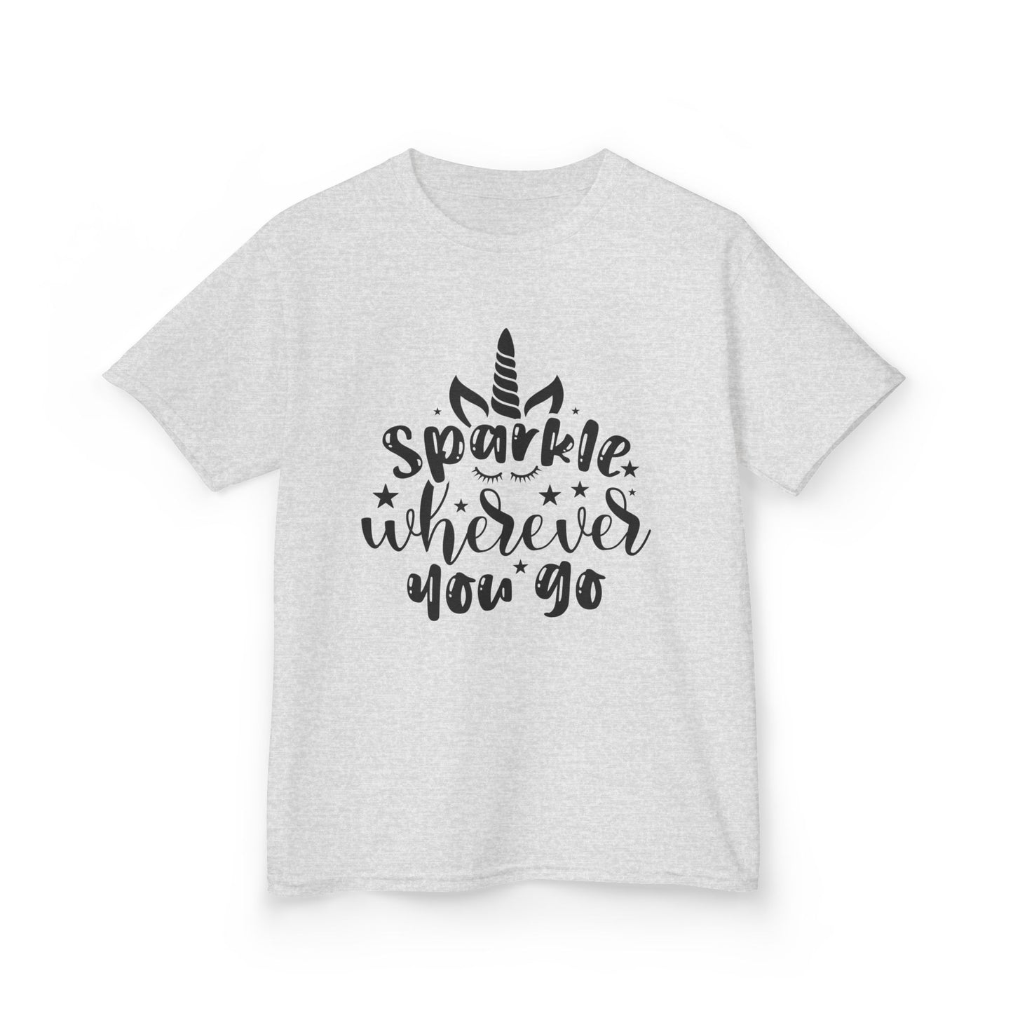 Sparkle Wherever You Go Kids Heavy Cotton Tee - Playful Unicorn Design