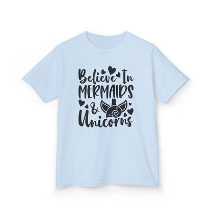 Kids Heavy Cotton™ Tee - Believe in Mermaids & Unicorns T-Shirt