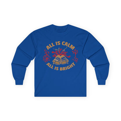 Holiday Spirit Long Sleeve Tee - Cozy Unisex Cotton Tee for Christmas, Gifts, Winter Wear, Family Gatherings, Festive Celebrations