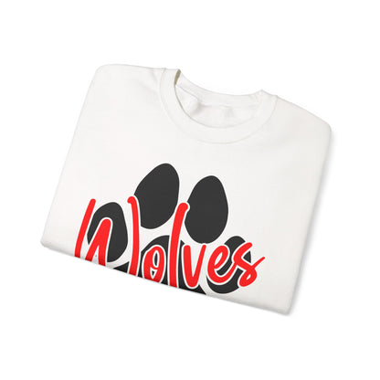 Wolves Paw Crewneck Sweatshirt — Red Script School Spirit