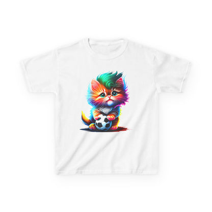 Colorful Cat Soccer Kids Heavy Cotton™ Tee