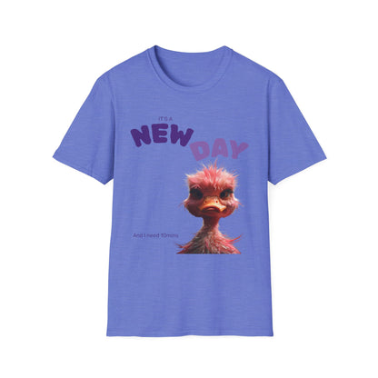 Funny New Day Unisex Softstyle T-Shirt – Perfect for Casual Vibes & Everyday Wear