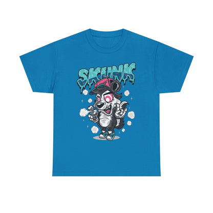 Cool Cartoon Graphic Tee - 'Skunk' Design, Unisex Heavy Cotton T-Shirt