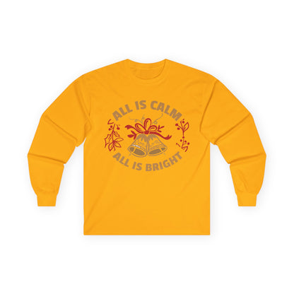 Holiday Spirit Long Sleeve Tee - Cozy Unisex Cotton Tee for Christmas, Gifts, Winter Wear, Family Gatherings, Festive Celebrations