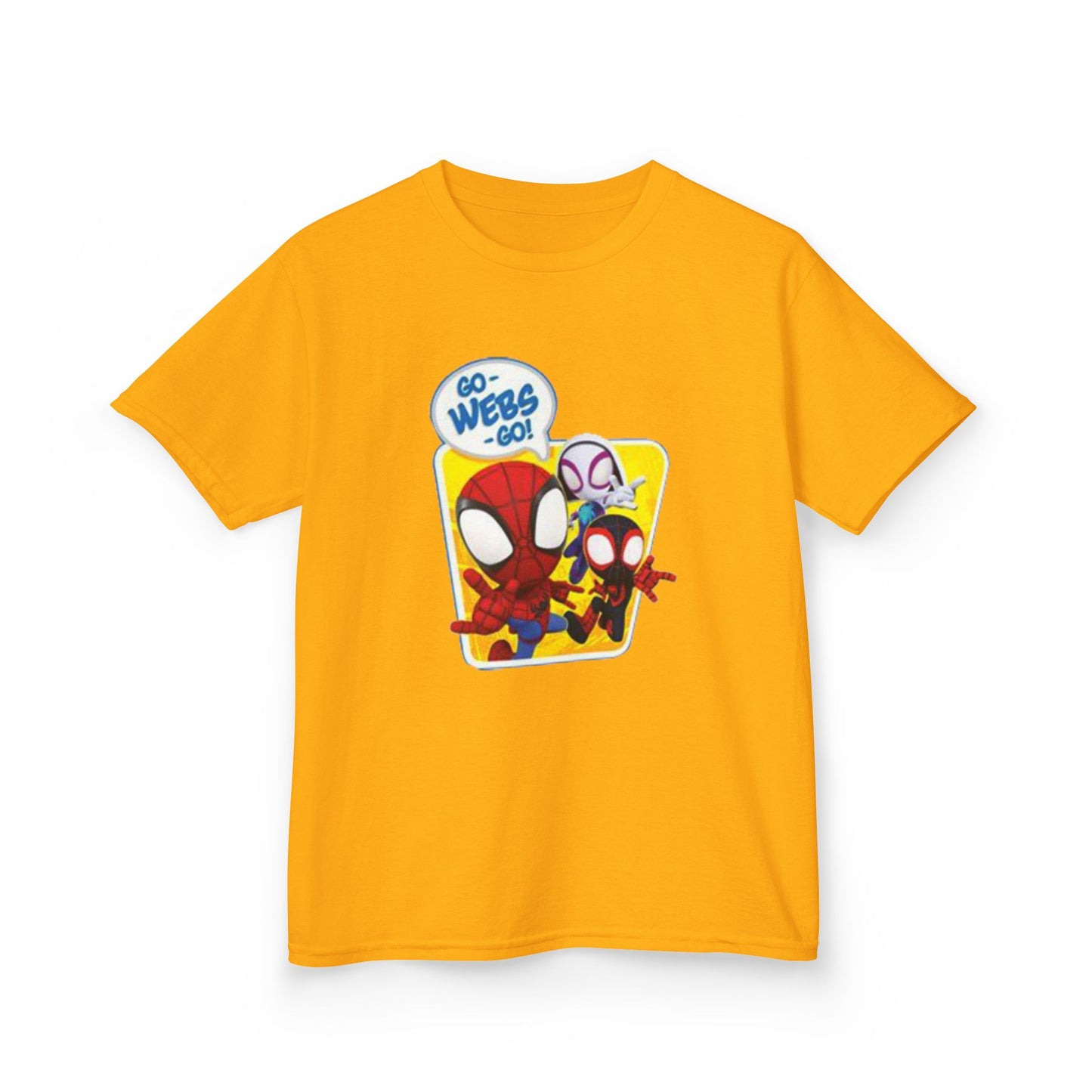 Spiderman Kids Heavy Cotton Tee - Playful Superhero Shirt for Young Fans