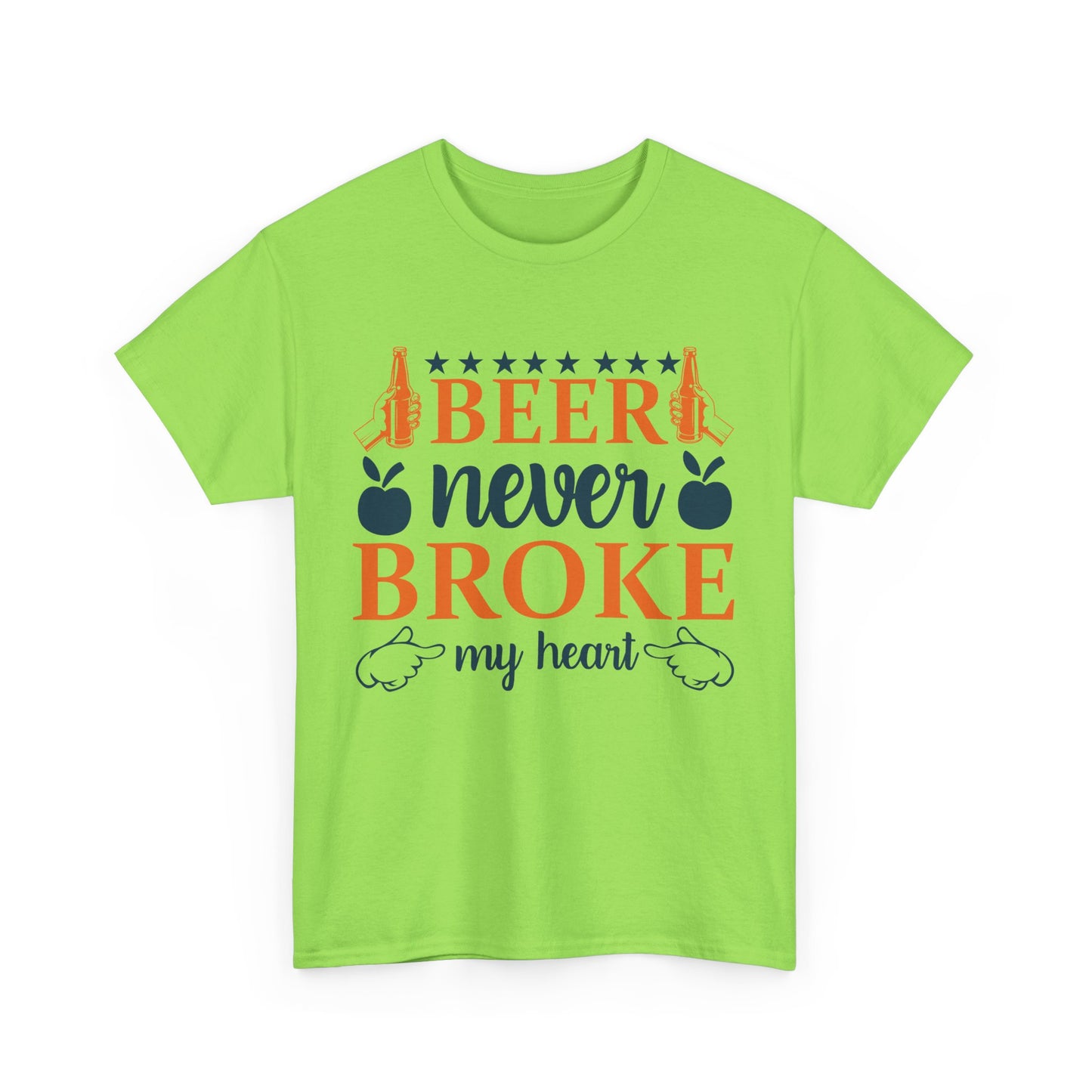 Beer Never Broke My Heart Tee, Funny Humor Shirt, Beer Lover Gift, Unisex Cotton T-Shirt, Party Apparel, Summer Fun