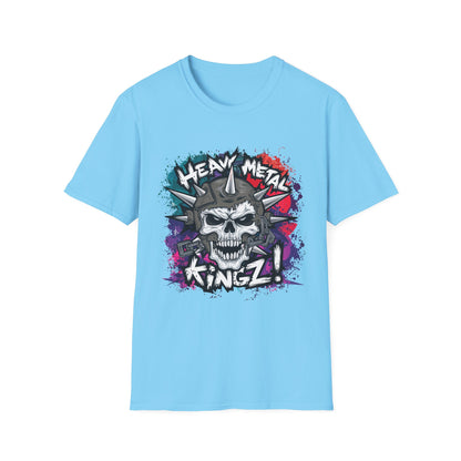 Heavy Metal Kingz Unisex Softstyle T-Shirt, Rock Music Tee, Gift for Metalheads, Concert Apparel, Edgy Graphic Shirt