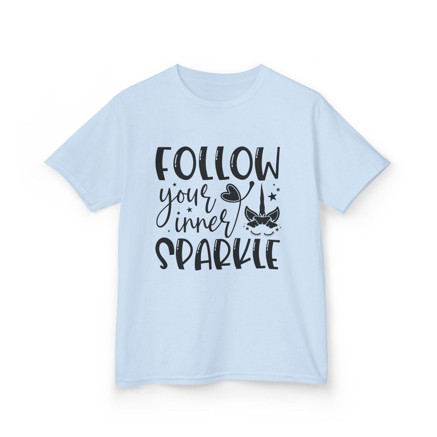 Kids Heavy Cotton™ Tee - Follow Your Inner Sparkle T-Shirt for Creative Kids