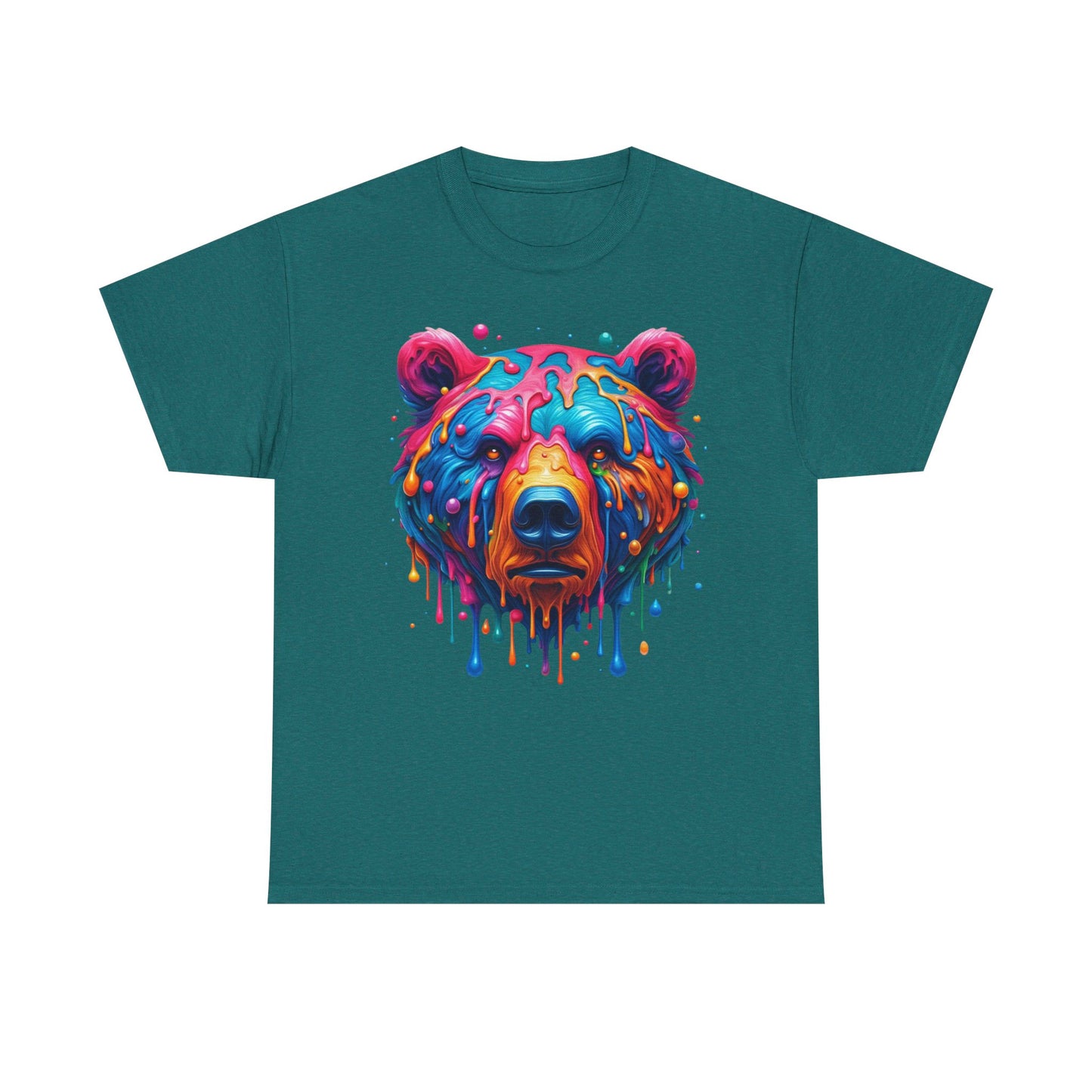 Colorful Bear Unisex Heavy Cotton Tee - Vibrant Art T-Shirt