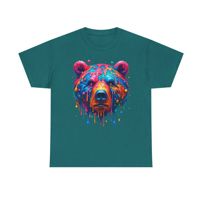 Colorful Bear Unisex Heavy Cotton Tee - Vibrant Art T-Shirt