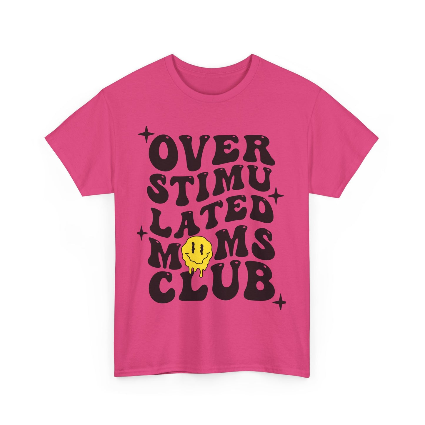 Overstimulated Moms Club Unisex Heavy Cotton Tee - Vibrant Orange T-Shirt for Busy Moms