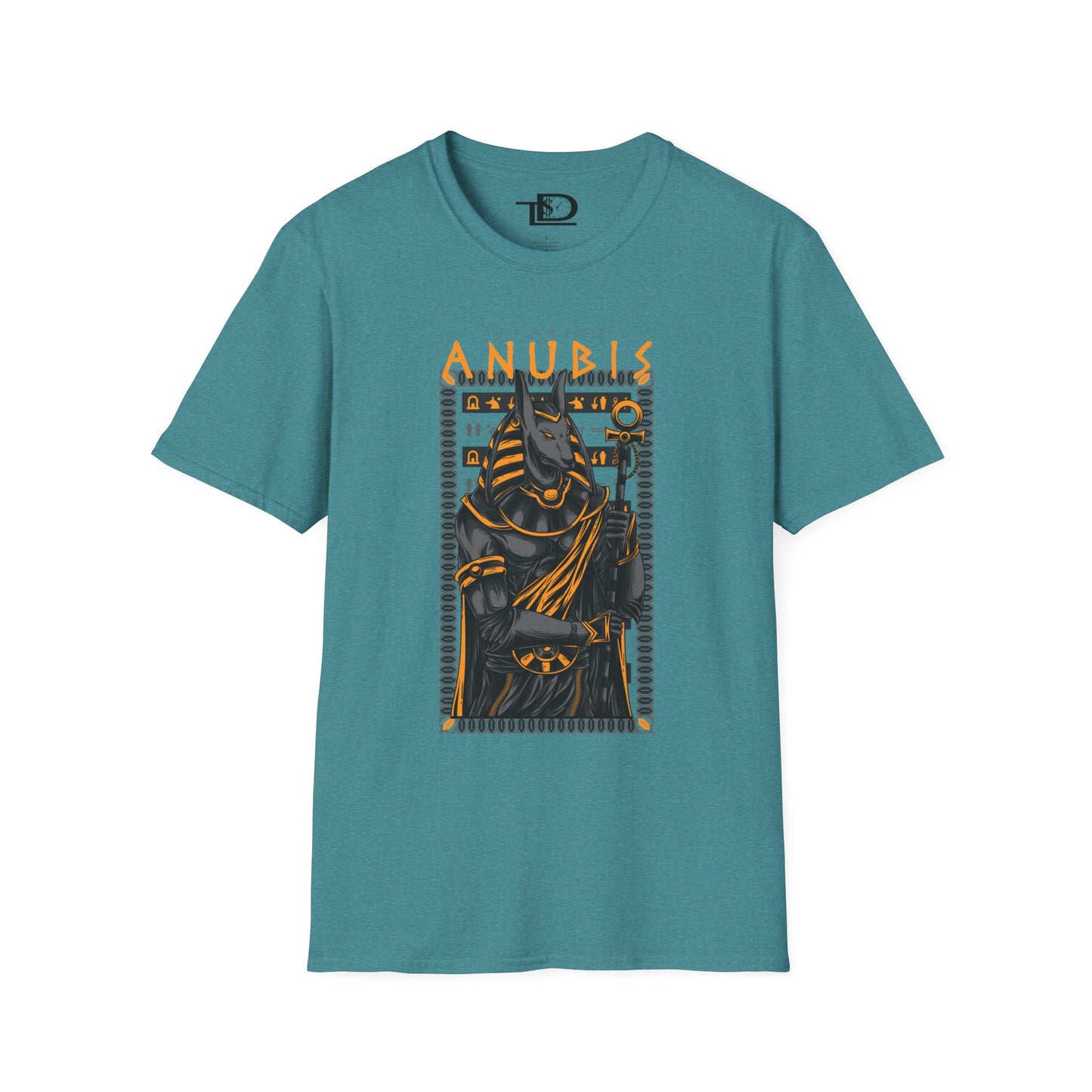 Anubis Unisex Softstyle T-Shirt, Egyptian Mythology Tee, Graphic Tee, Casual Wear for Fans, Gift for Halloween or Birthdays