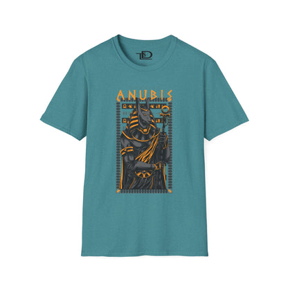 Anubis Unisex Softstyle T-Shirt, Egyptian Mythology Tee, Graphic Tee, Casual Wear for Fans, Gift for Halloween or Birthdays