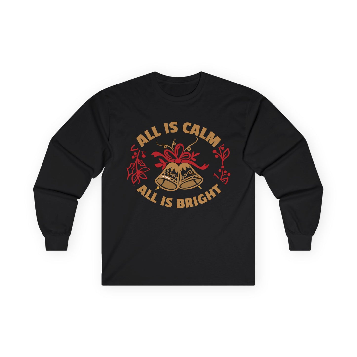 Holiday Spirit Long Sleeve Tee - Cozy Unisex Cotton Tee for Christmas, Gifts, Winter Wear, Family Gatherings, Festive Celebrations