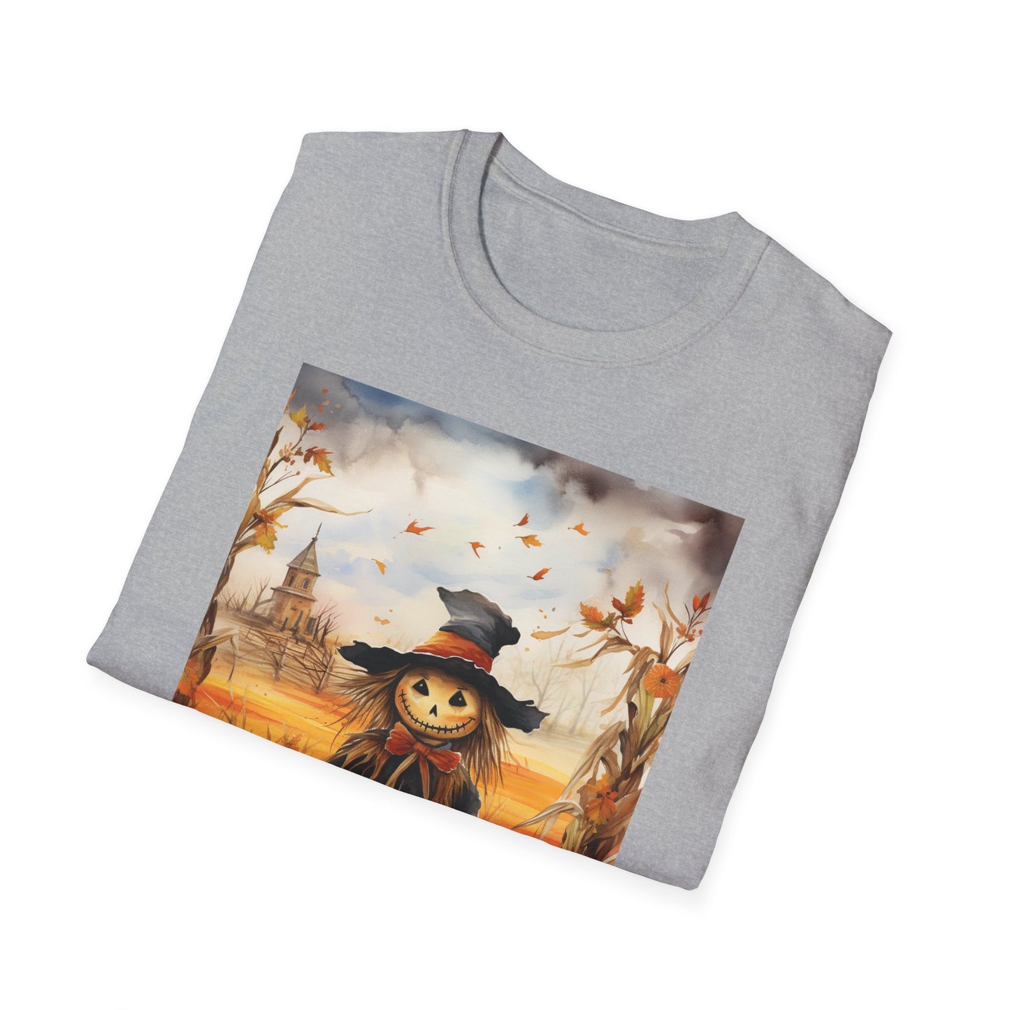 Autumn Scarecrow T-Shirt - Cozy Fall Tee, Pumpkin Patch Shirt, Halloween Apparel, Harvest Festival Gear, Unisex Seasonal Top