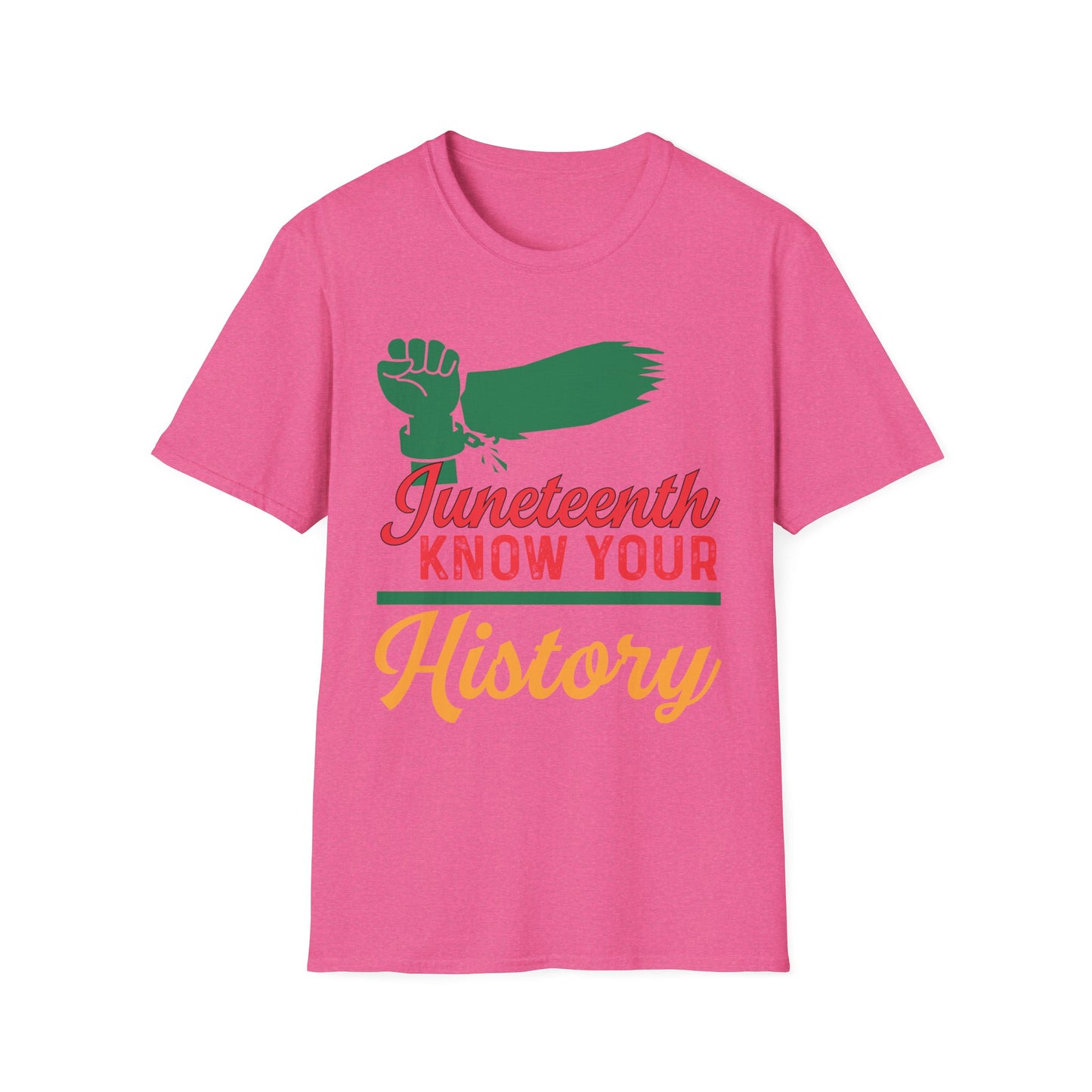 Unisex Softstyle T-Shirt - Juneteenth Know Your History, Comfortable Tee, Black History Month Gift, Celebration Shirt, Family Reunion Attire