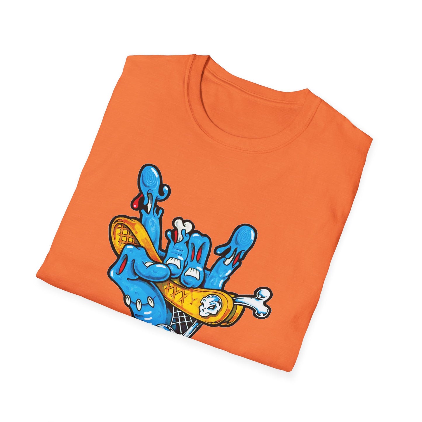 Street Art Unisex Softstyle T-Shirt with Colorful Skateboard Design
