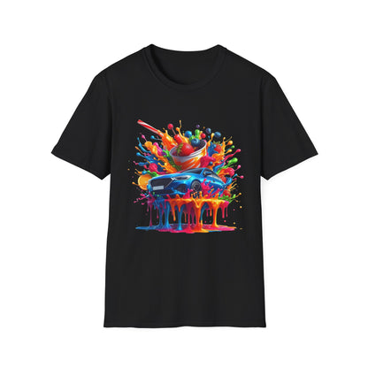 Colorful Drip Art Unisex Softstyle T-Shirt