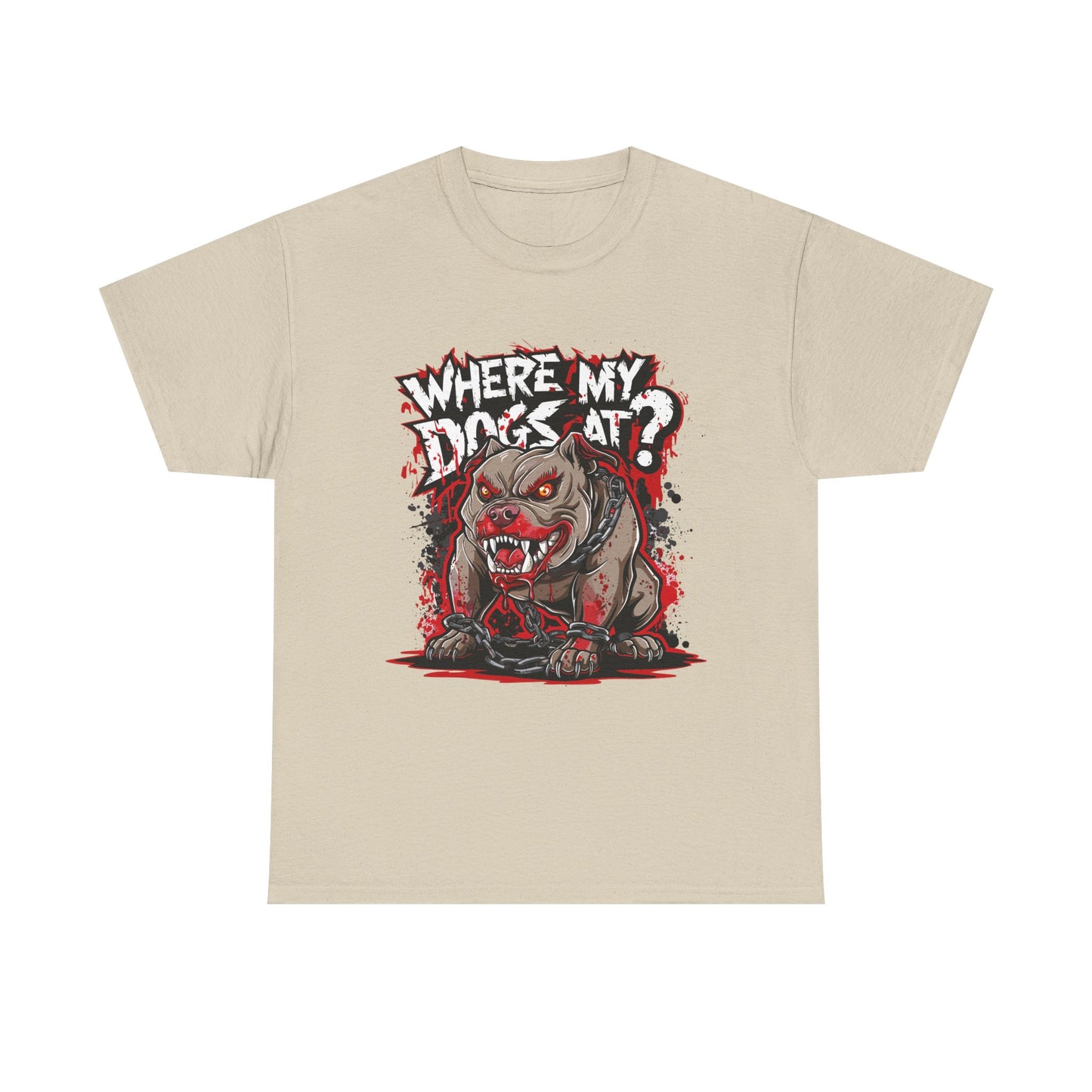 Unisex Graphic Tee - "Where My Dogs At?" Horror Style, Perfect for Halloween, Dog Lovers, Casual Wear