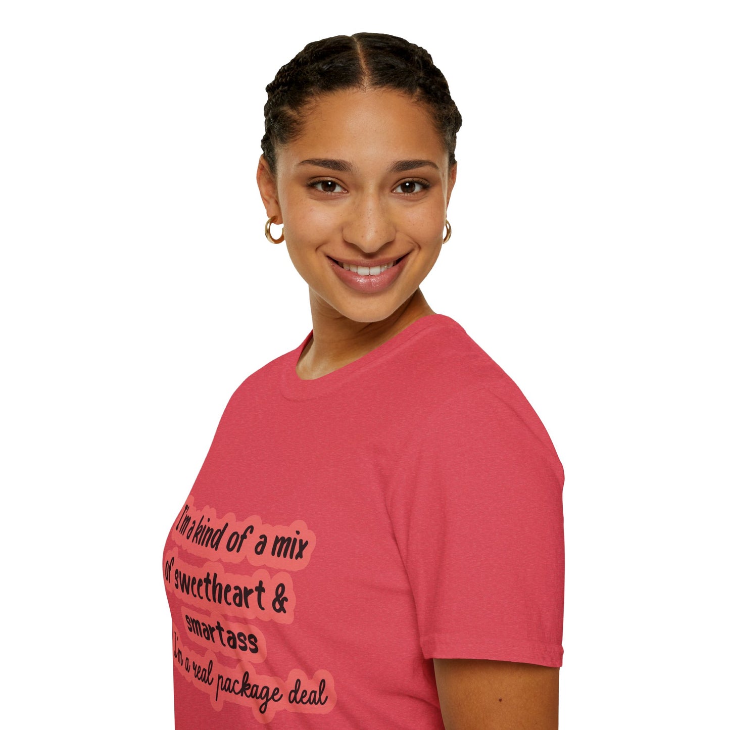Funny Quote Unisex Softstyle T-Shirt - "I'm a mix of sweetheart & smartass"