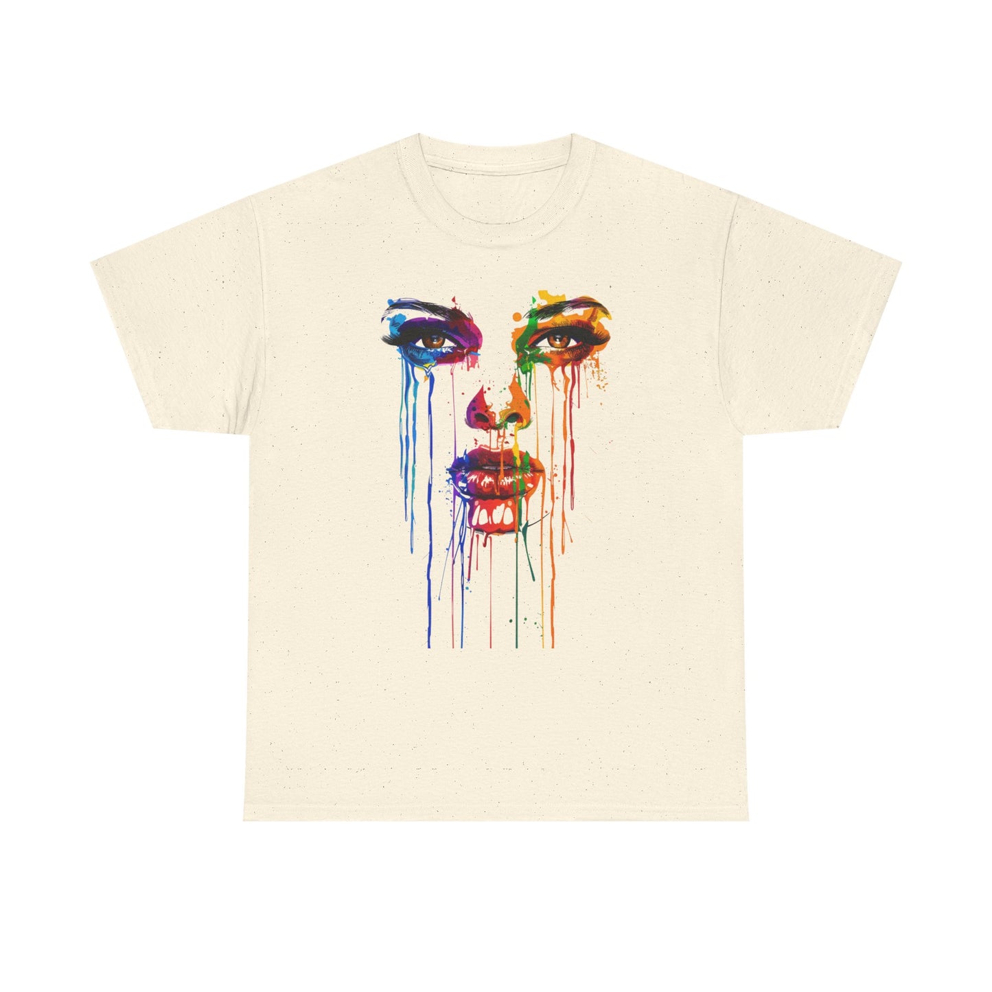 Artistic Rainbow Drip Unisex Heavy Cotton Tee | Vibrant Fashion for Self-Expression